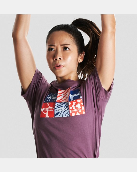 Women's UA Graphic T-Shirt, Purple, pdpMainDesktop image number 3